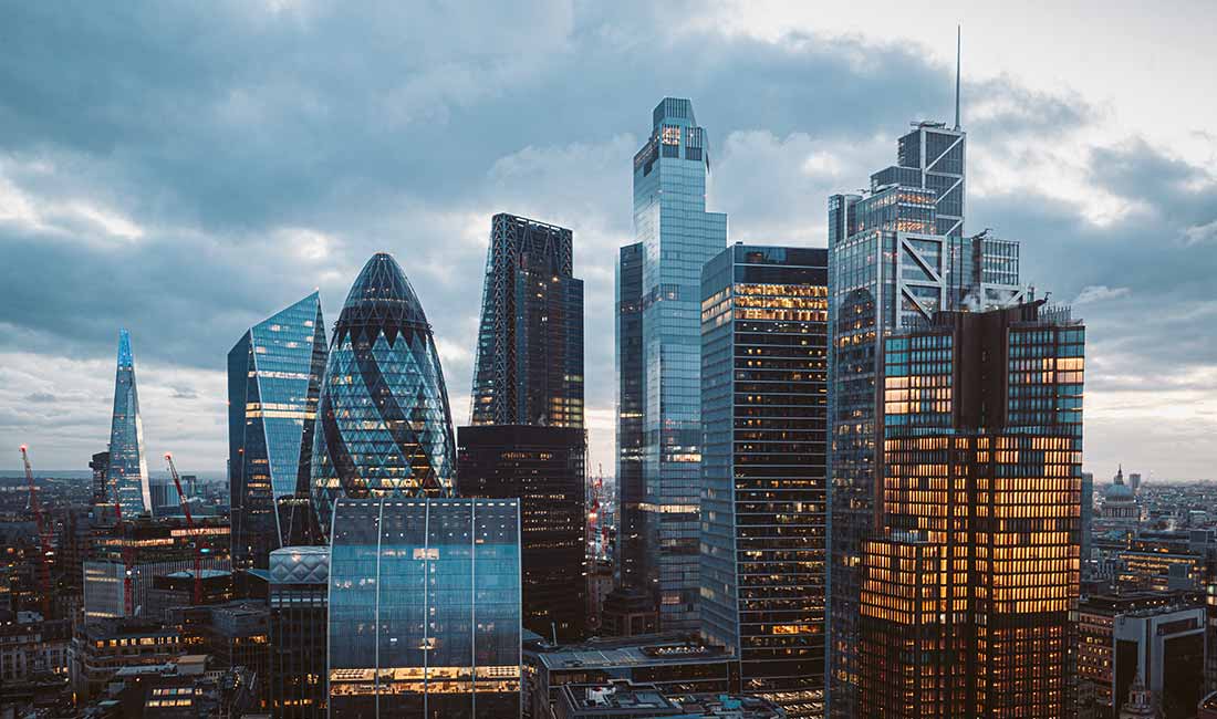 View of London's financial district