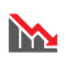 Arrow pointing down graph icon