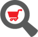 shopping cart using magnifying glass