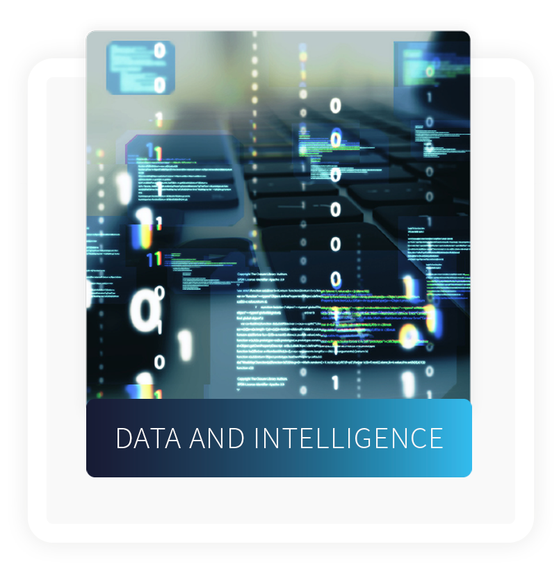 Data and intelligence image with code